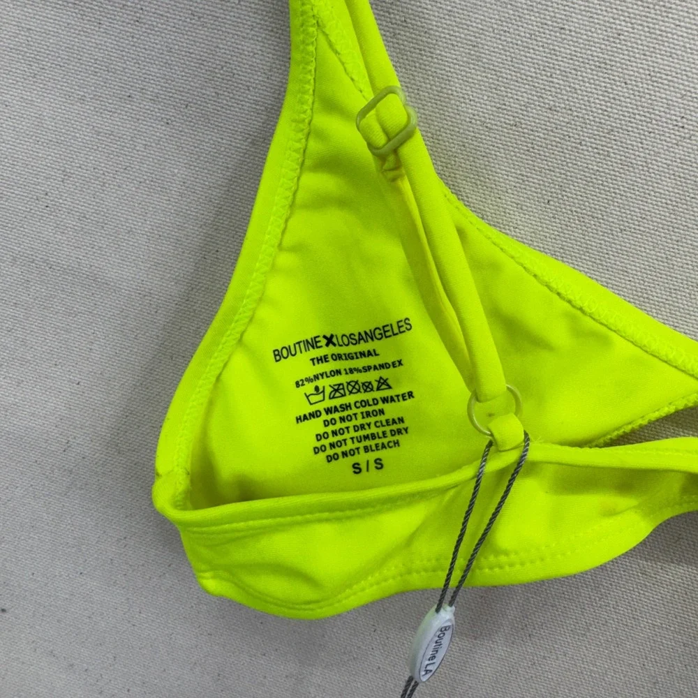 Boutine Los Angeles Petite‎ Bikini Top Small Sour Yellow Neon Minimalist Summer